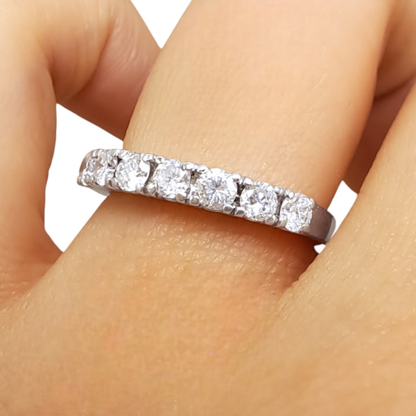 Vintage 'Winter Flurry' 9ct White Gold 0.70ct 7-Diamond Eternity Ring