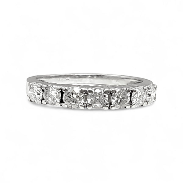 Vintage 'Winter Flurry' 9ct White Gold 0.70ct 7-Diamond Eternity Ring