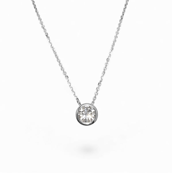 9ct White Gold 0.25ct Diamond Sliding Pendant Necklace