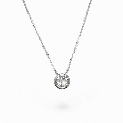 9ct White Gold 0.25ct Diamond Sliding Pendant Necklace
