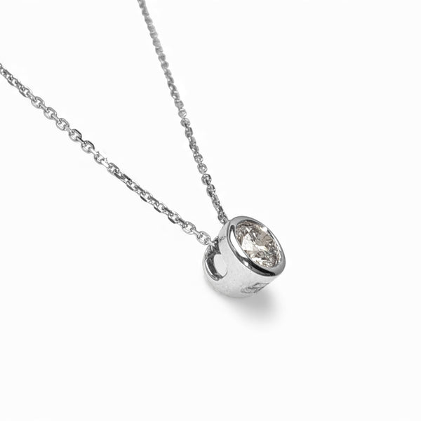 9ct White Gold 0.25ct Diamond Sliding Pendant Necklace