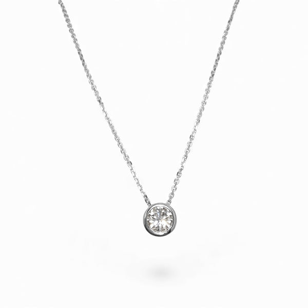 9ct White Gold 0.25ct Diamond Sliding Pendant Necklace