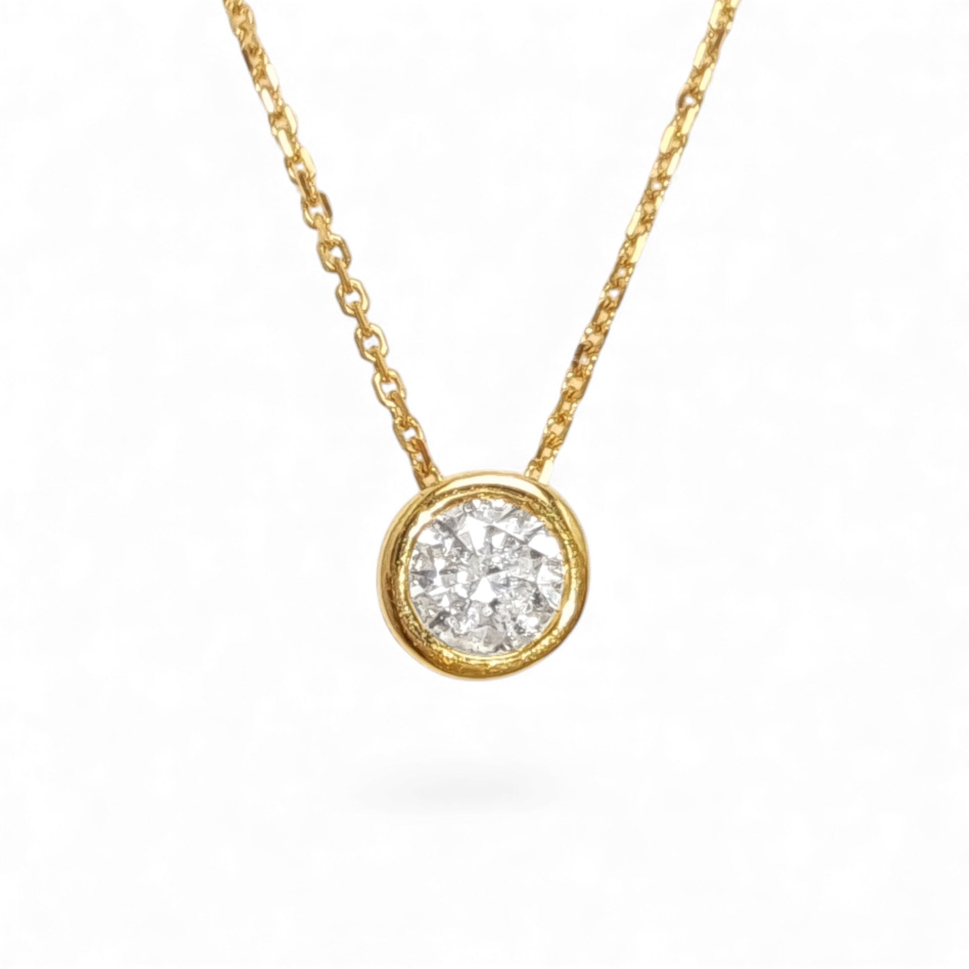 9ct Yellow Gold 0.25ct Diamond Sliding Pendant Necklace