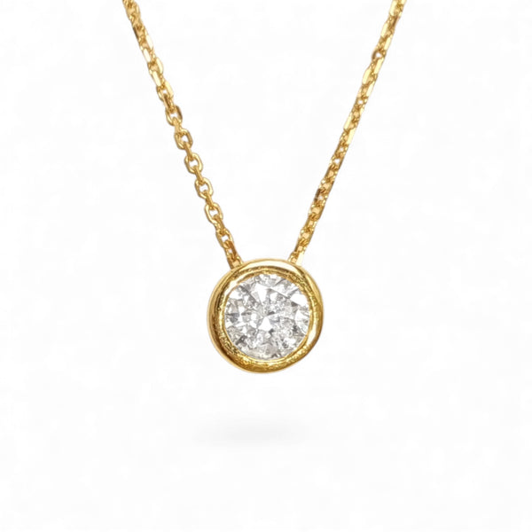 9ct Yellow Gold 0.25ct Diamond Sliding Pendant Necklace