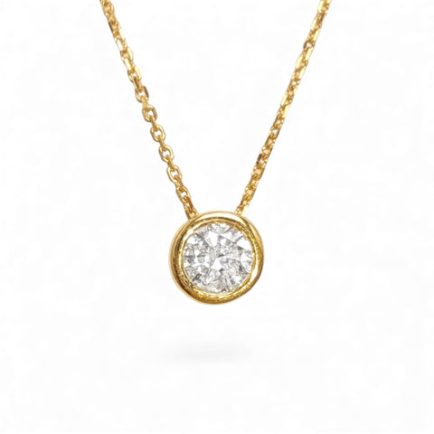 9ct Yellow Gold 0.25ct Diamond Sliding Pendant Necklace
