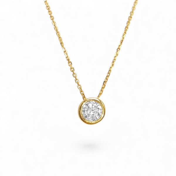 9ct Yellow Gold 0.25ct Diamond Sliding Pendant Necklace