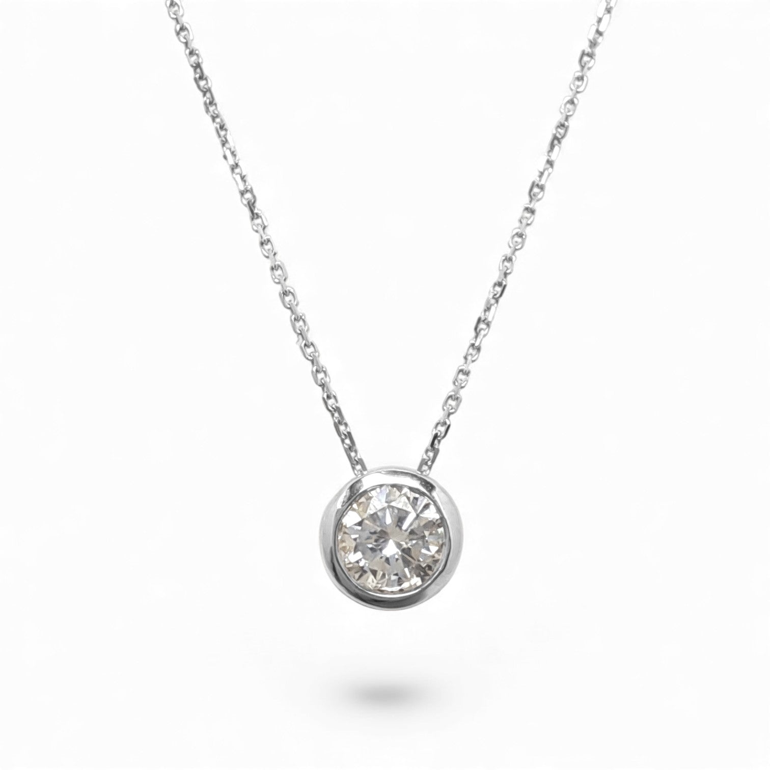 9ct White Gold 0.47ct Diamond Sliding Pendant Necklace
