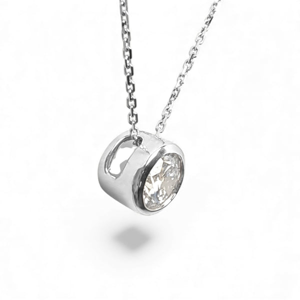 9ct White Gold 0.47ct Diamond Sliding Pendant Necklace