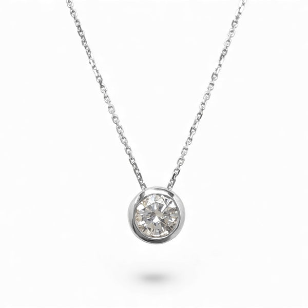9ct White Gold 0.47ct Diamond Sliding Pendant Necklace