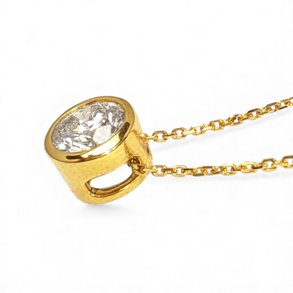 9ct Yellow Gold 0.47ct Diamond Sliding Pendant Necklace