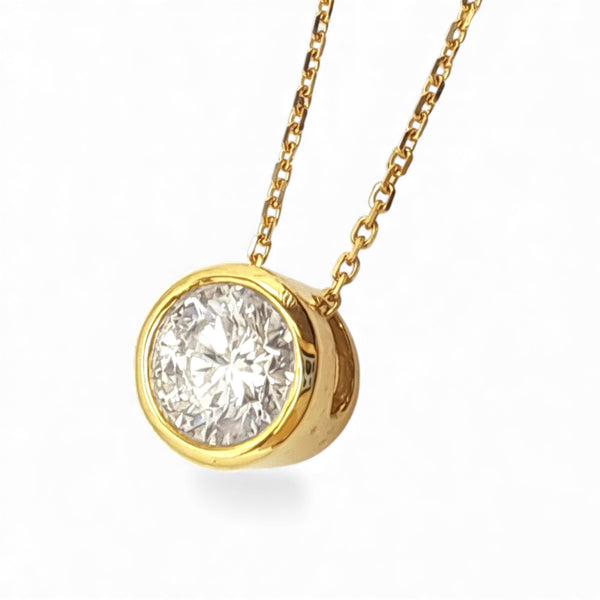 9ct Yellow Gold 0.47ct Diamond Sliding Pendant Necklace