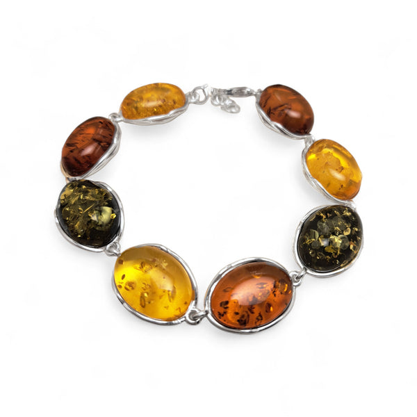 Extra Large Ovals  Amber & Sterling Silver Bracelet