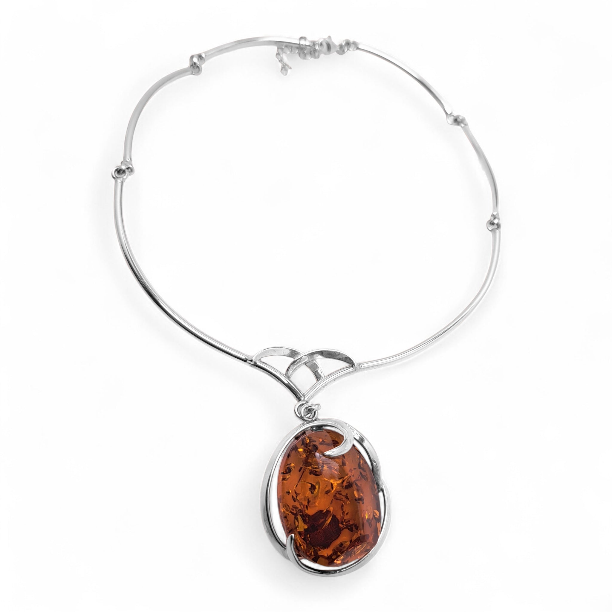 Extra-Large Faceted Amber Swirl Necklace