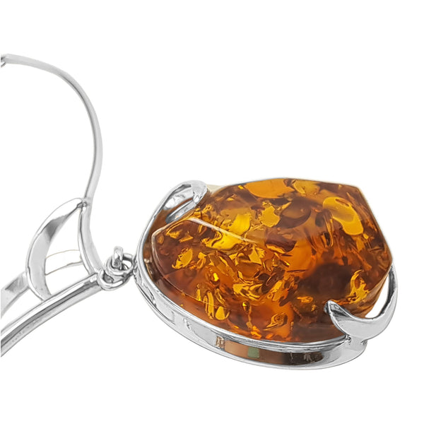 Extra-Large Faceted Amber Swirl Necklace