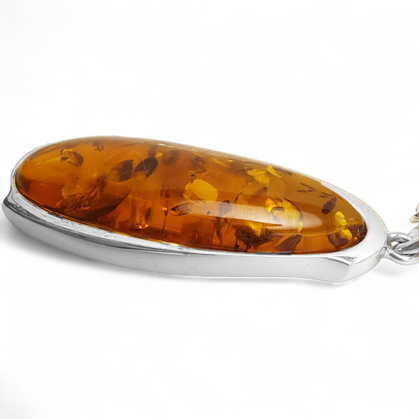 Extra-Large Amber Long Oval Necklace