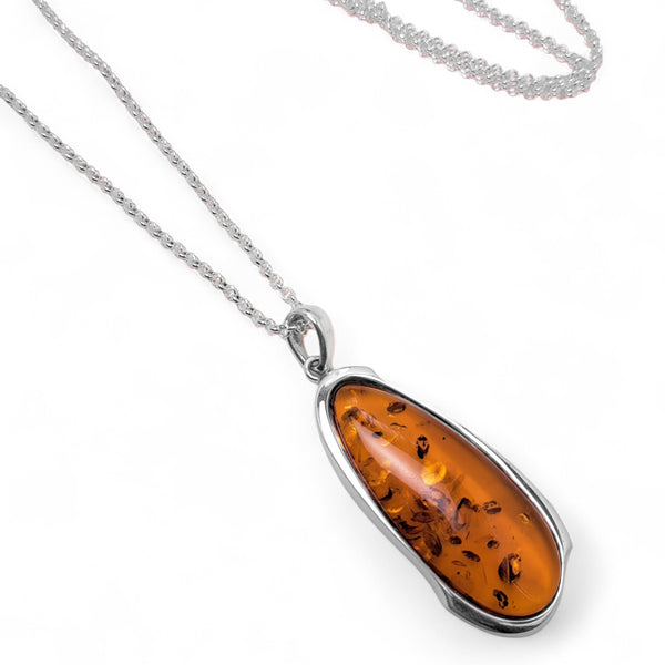 Extra-Large Amber Long Oval Necklace