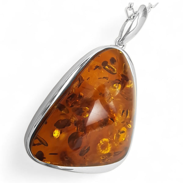 Extra-Large Amber Organic Triangle Necklace