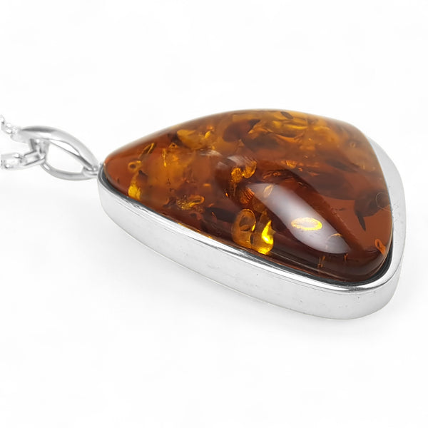 Extra-Large Amber Organic Triangle Necklace
