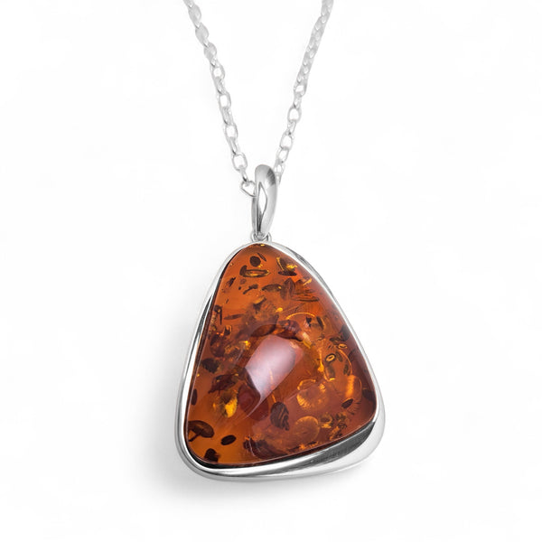 Extra-Large Amber Organic Triangle Necklace