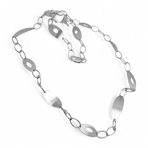 WILDE Oval Flow Sterling Silver 34" Link Necklace
