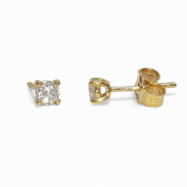 9ct Yellow Gold 0.25ct Diamond Stud Earrings
