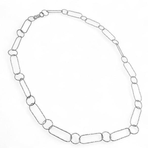 WILDE Sparkle Circles & Loops Sterling Silver 21"Necklace