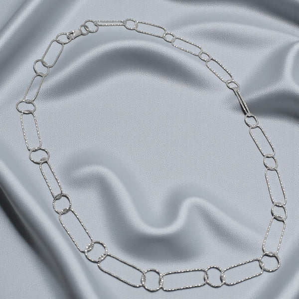 WILDE Sparkle Circles & Loops Sterling Silver 21"Necklace