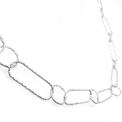 WILDE Sparkle Circles & Loops Sterling Silver 21"Necklace