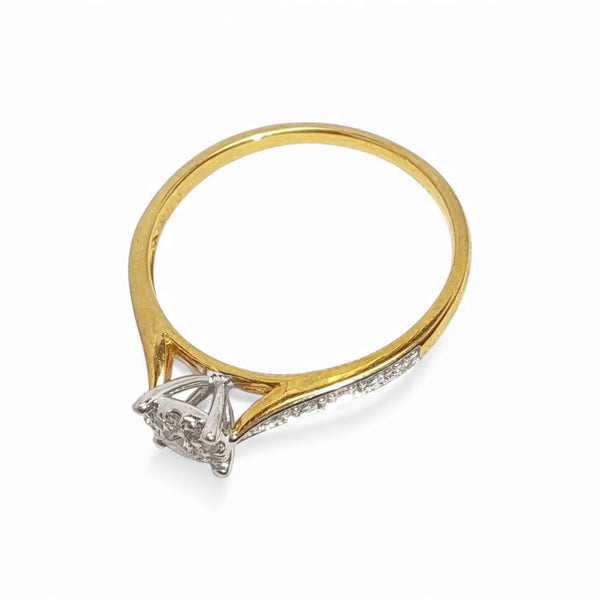 Vintage 'Honeycomb Halo' 9ct Gold 20 Diamond Halo Ring