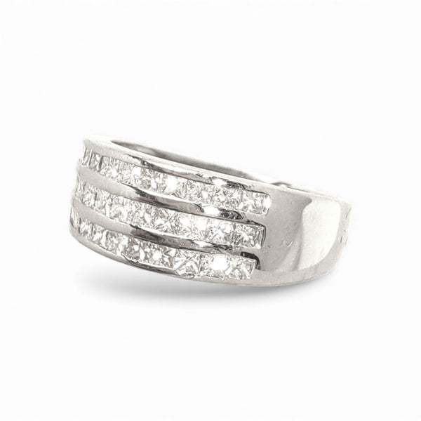 Vintage ‘Diamond Stream’ Platinum 1ct Princess Cut Diamond Ring