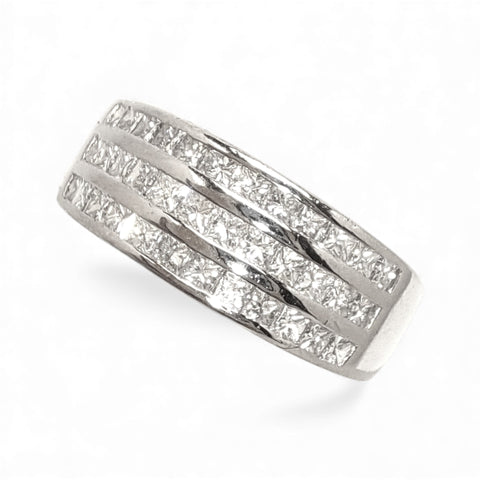 Vintage ‘Diamond Stream’ Platinum 1ct Princess Cut Diamond Ring