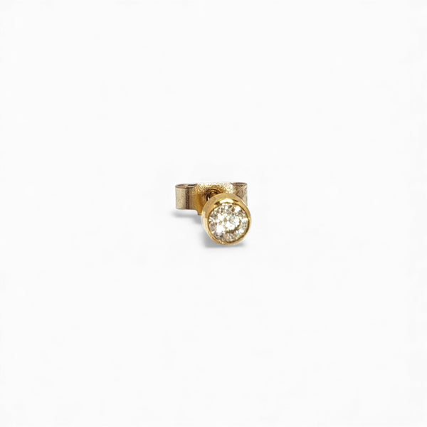 Vintage 18ct Gold Diamond Stud Single Earring
