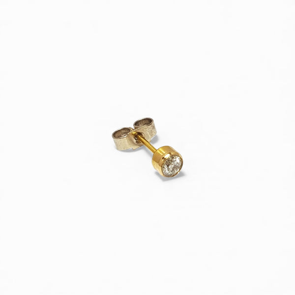 Vintage 18ct Gold Diamond Stud Single Earring
