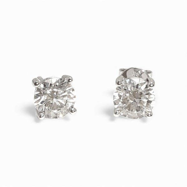 9ct White Gold 1.05ct Diamond Stud Earrings