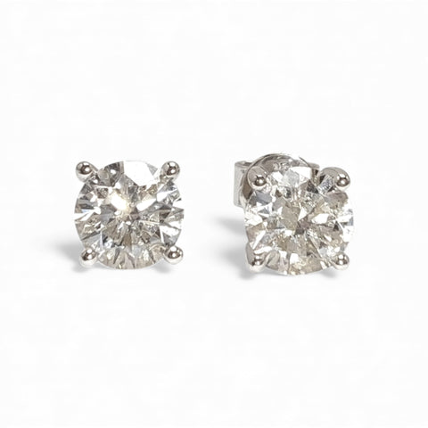 9ct White Gold 1.05ct Diamond Stud Earrings