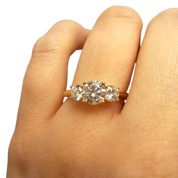 'Trilogy' 18ct Yellow Gold 1.28ct Diamond Trilogy Ring