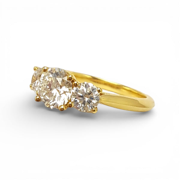 'Trilogy' 18ct Yellow Gold 1.28ct Diamond Trilogy Ring