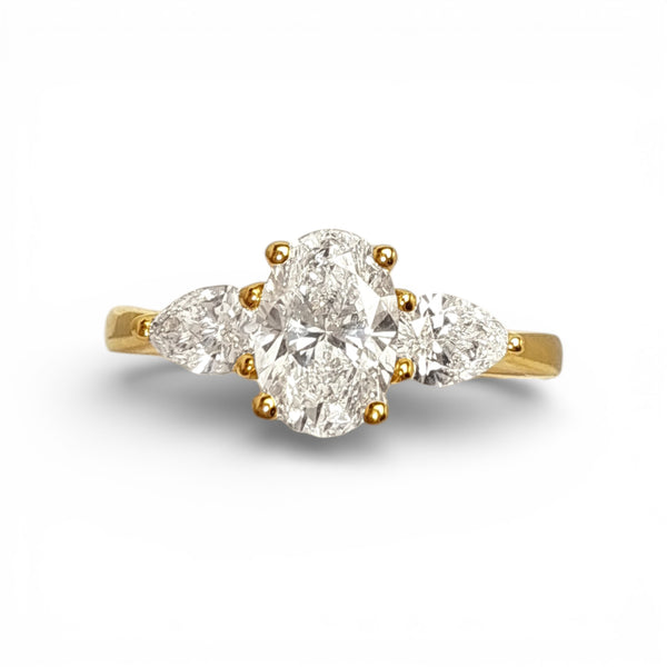 'Florentine' 18ct Yellow Gold 1.19ct Three-Stone Diamond Ring