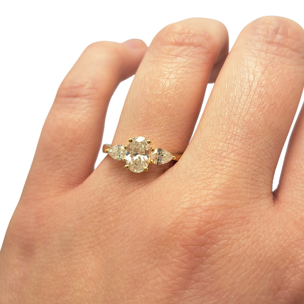 'Florentine' 18ct Yellow Gold 1.19ct Three-Stone Diamond Ring
