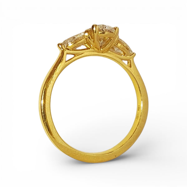 'Florentine' 18ct Yellow Gold 1.19ct Three-Stone Diamond Ring