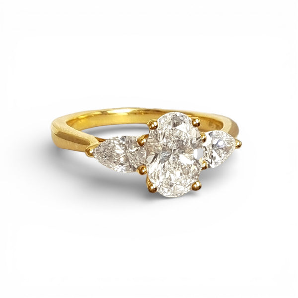 'Florentine' 18ct Yellow Gold 1.19ct Three-Stone Diamond Ring