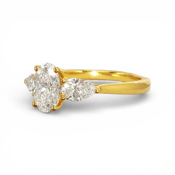 'Florentine' 18ct Yellow Gold 1.19ct Three-Stone Diamond Ring