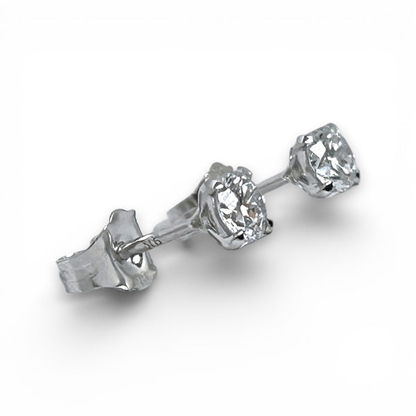 0.25ct Round Diamond 9ct White Gold Stud Earrings
