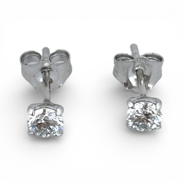 0.25ct Round Diamond 9ct White Gold Stud Earrings