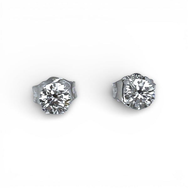 0.25ct Round Diamond 9ct White Gold Stud Earrings