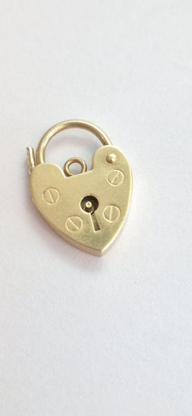 Vintage 9ct Gold Lock Charm Pendant