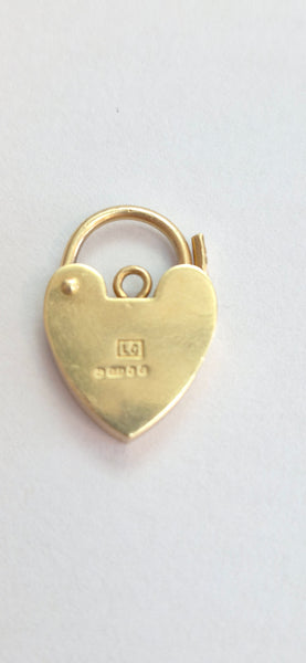 Vintage 9ct Gold Lock Charm Pendant
