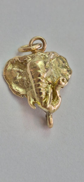 Vintage 9ct Gold Elephant Head Charm