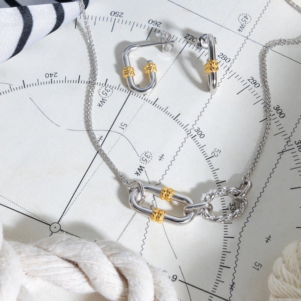 Kit Heath Marina Rope Bar Link Golden Stud Earrings