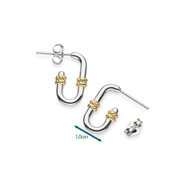 Kit Heath Marina Rope Bar Link Golden Stud Earrings